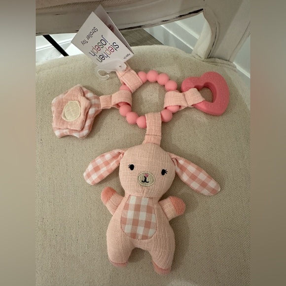 Stephen Joseph NWT Linen Stroller Toy Brynn Bunny - Picture 2 of 8